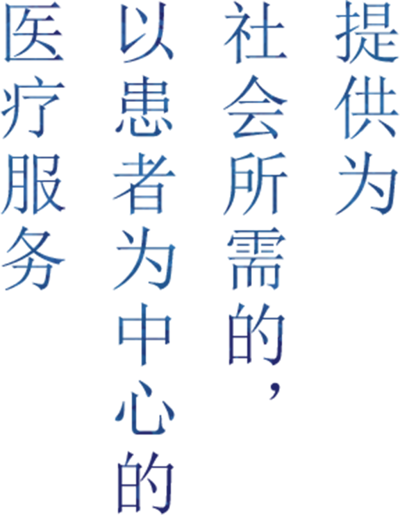 提供为社会所需的，以患者为中心的医疗服务